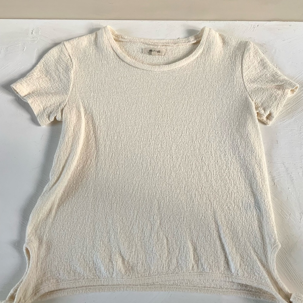 Madewell Cream Boucle Style Fabric with Side Ties, Small